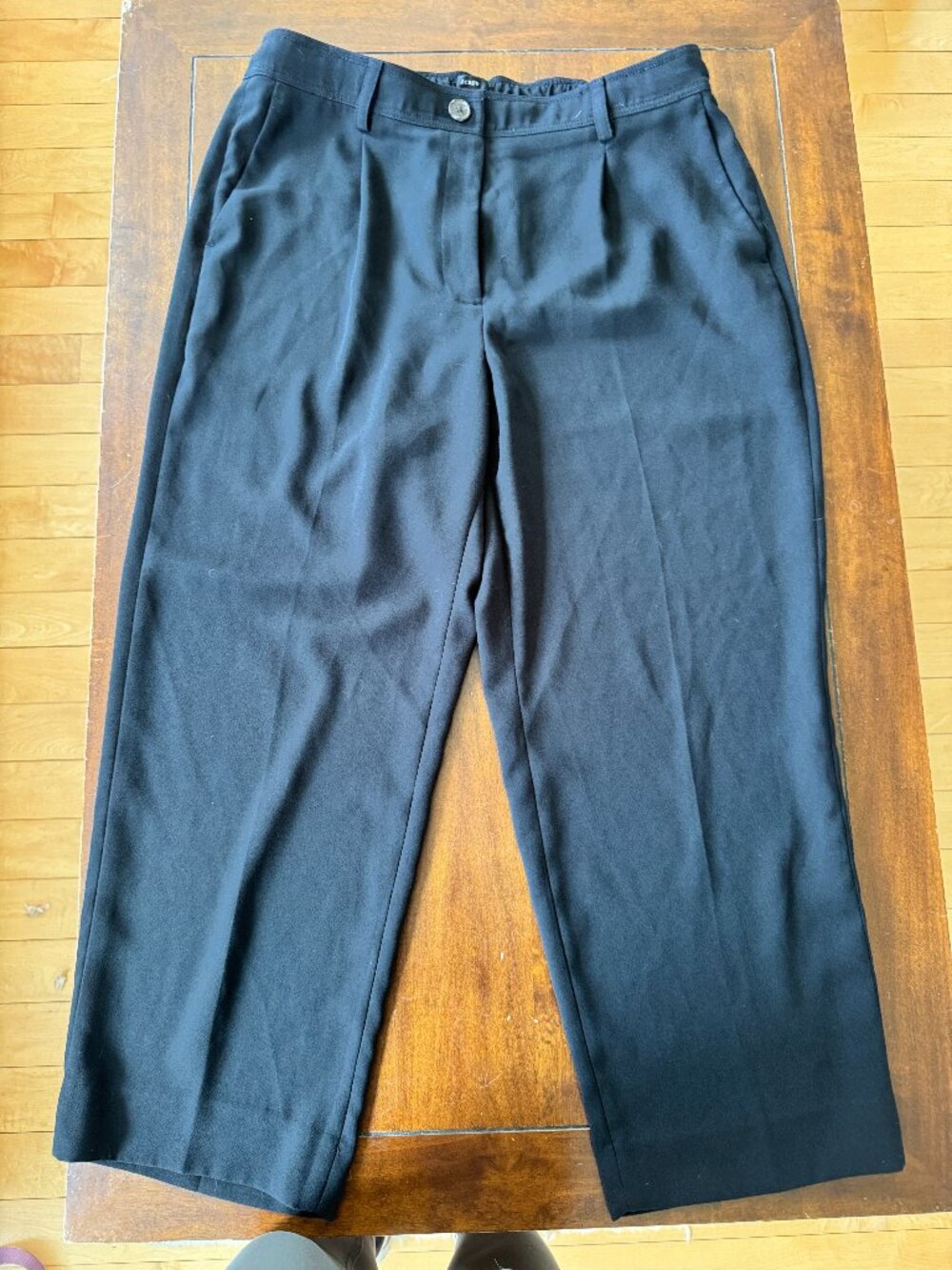 J.Crew Black Work Pants Women Size ~14 Elastic Back Straight Leg